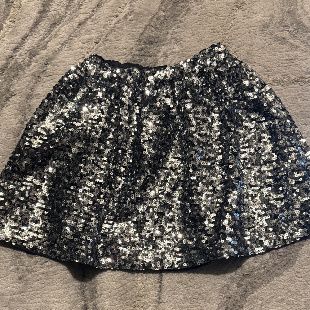 Crewcuts Sparkling Black and Silver Mini Skirt